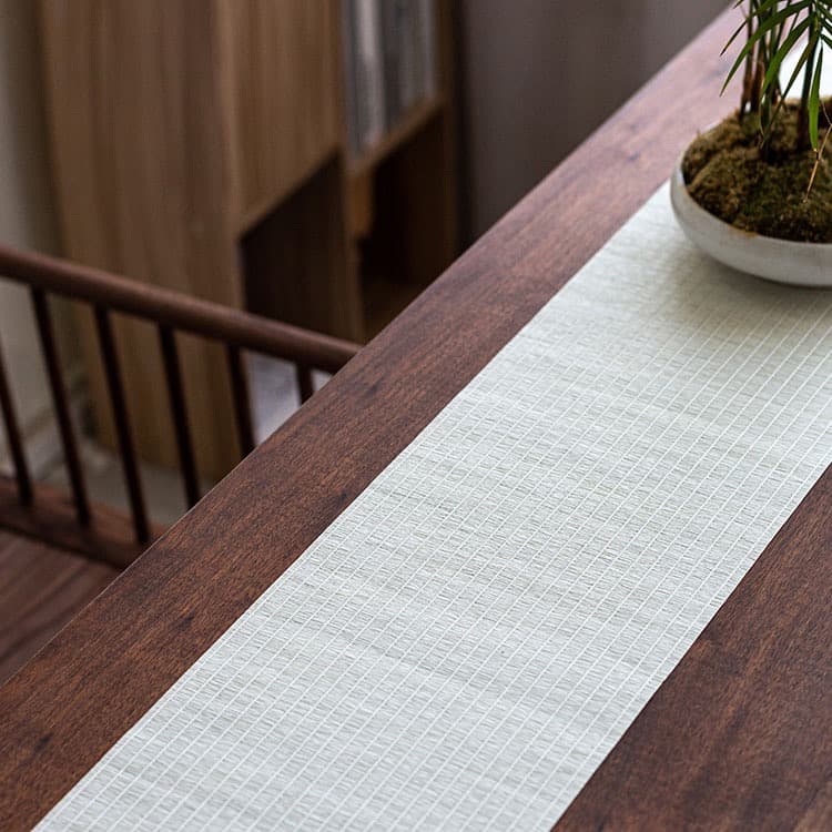 防水テーブルランナー  台湾茶道具 茶席 マット（若葉色+白 2m） 2枚セット