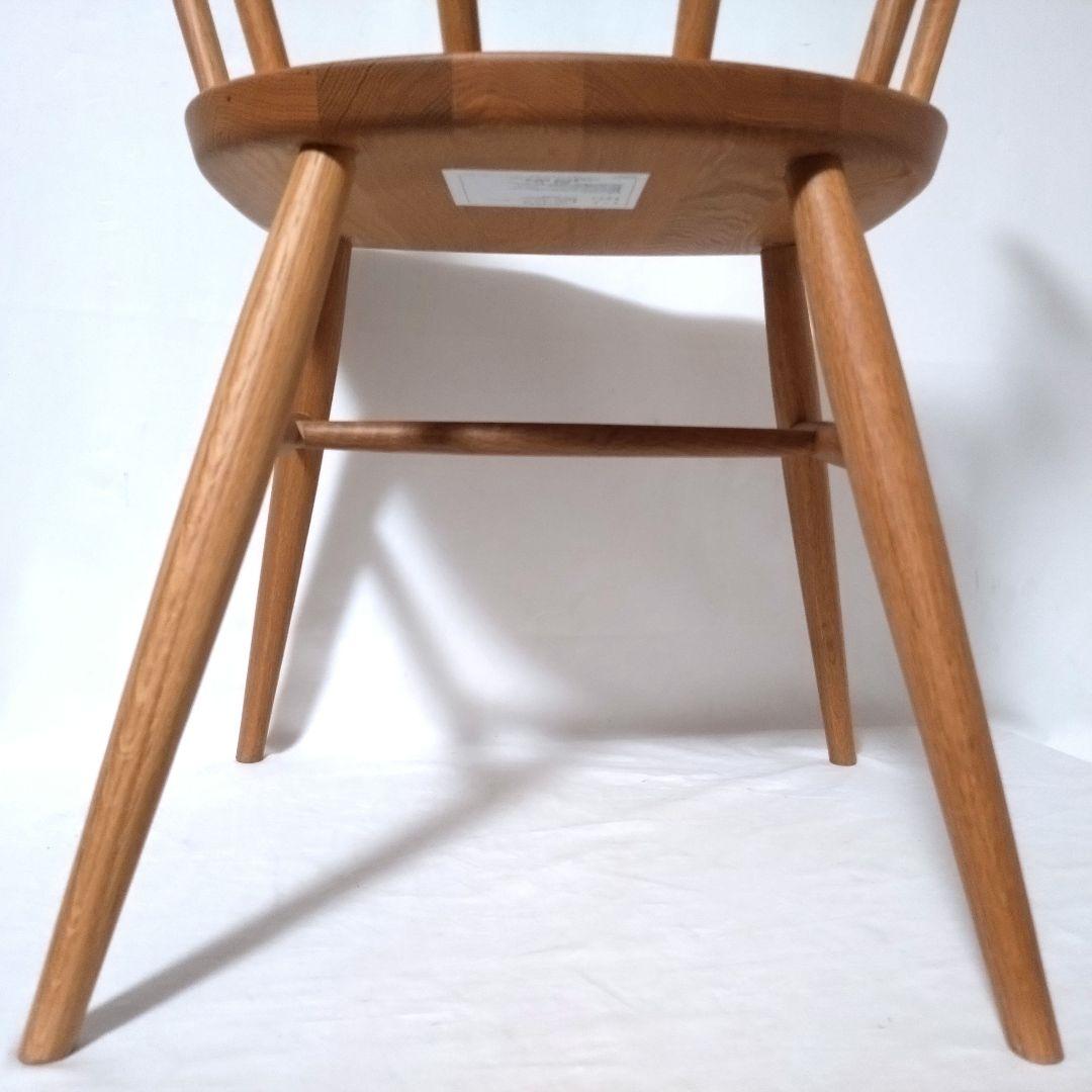 美品　無印良品　アームチェア ②　ダイニングチェア　オーク材　丸脚　送料無料
