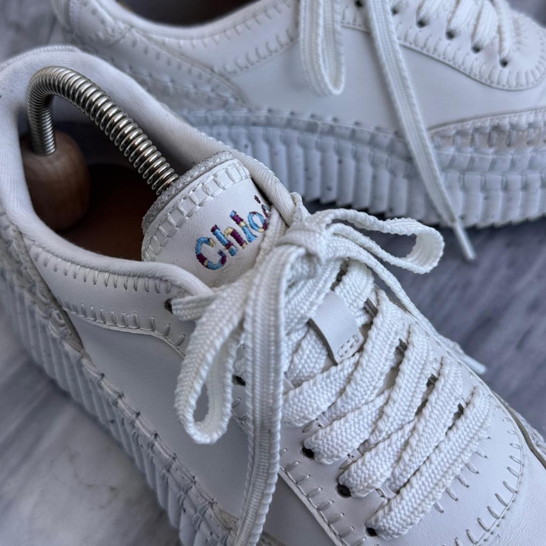 現行品Chloé クロエNAMAスニーカー 36 厚底 タキマキ着　ホワイト