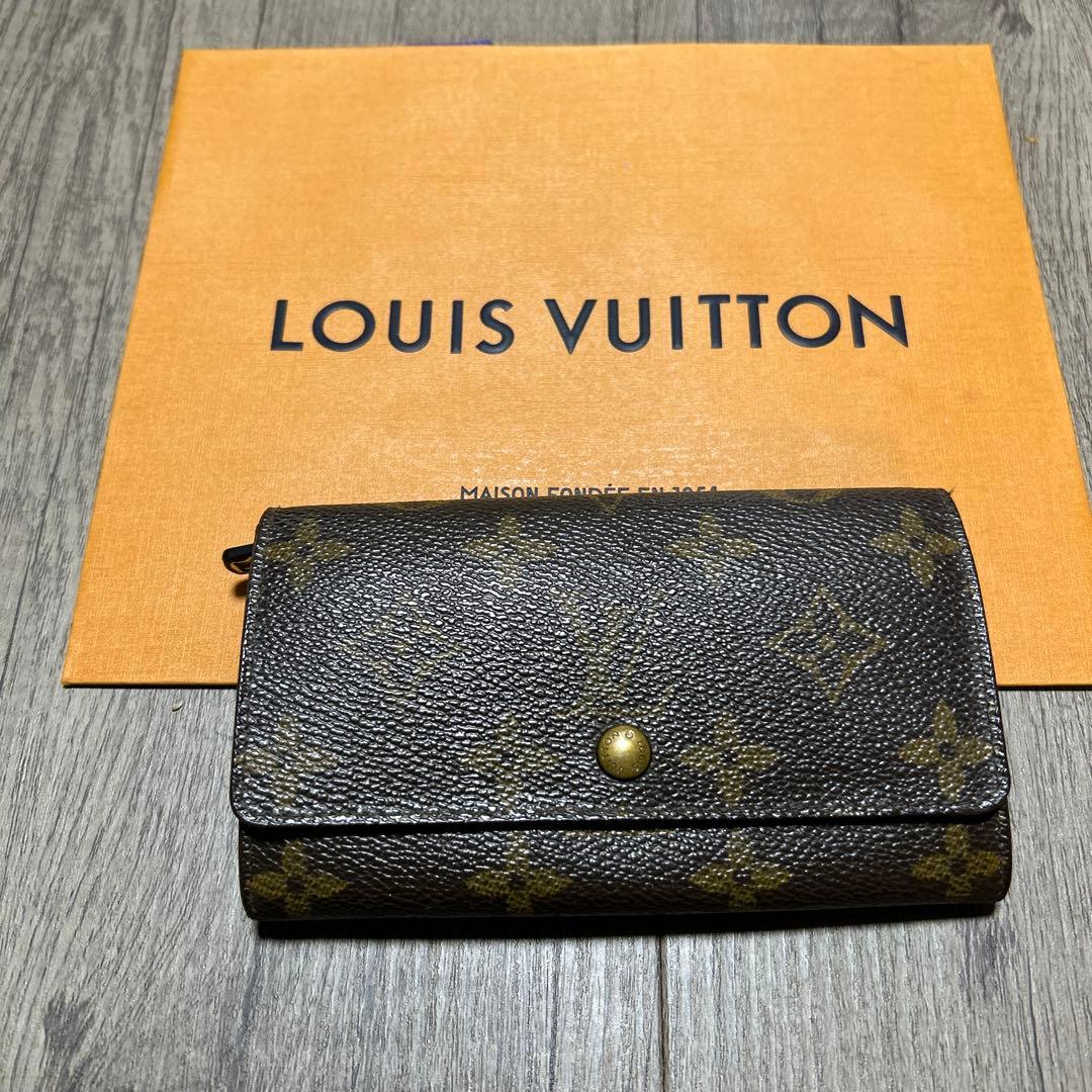 LOUISVUITTONルイヴィトン二つ折財布モノグラムポルトモネブラウン