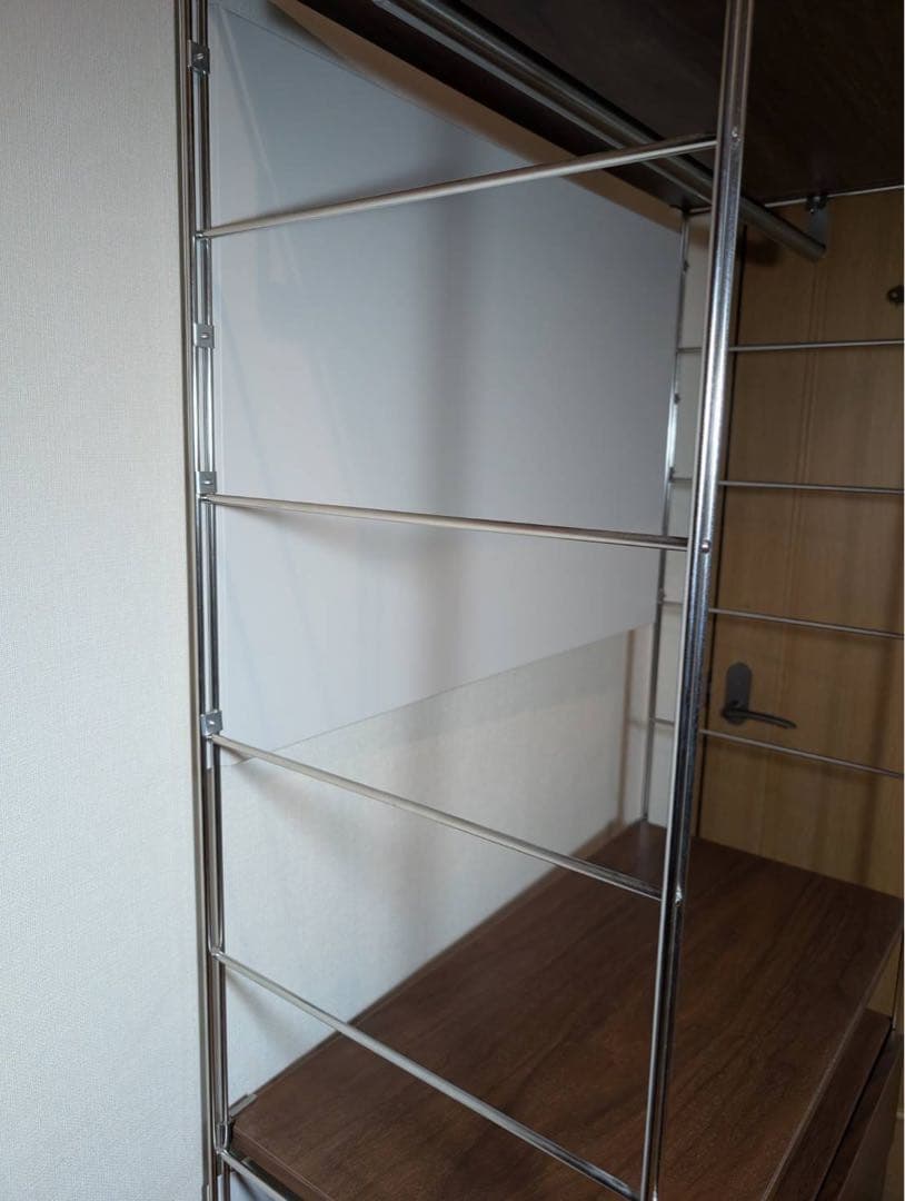 ■送料込■無印 ステンレスユニットシェルフ ウォールナット 衣類収納棚シェルフ