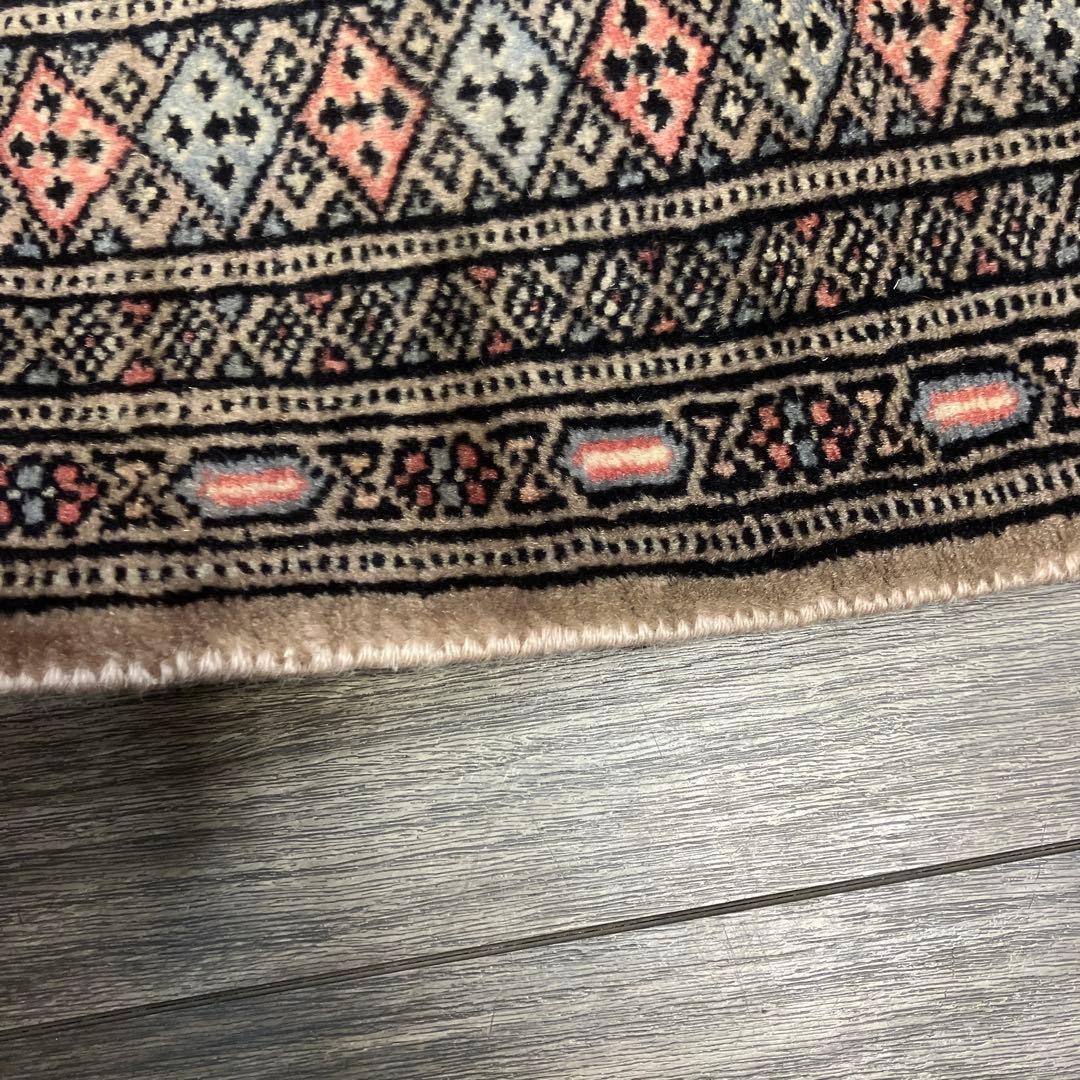 130x90cmカシミリヤンのアンテイーク絨毯トライバルラグ可愛いピンク色合い