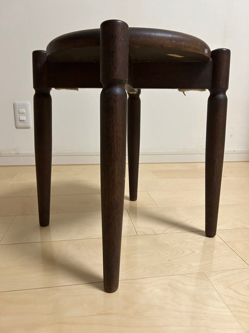 高級民芸家具 旭川遊木民 国産ニレ材使用 スタッキング スツール2脚 北欧風