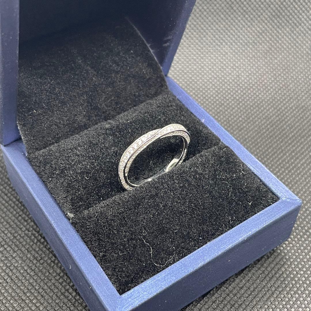 【12号】モアサナイト ツイスト フルエタニティ リング　シルバー