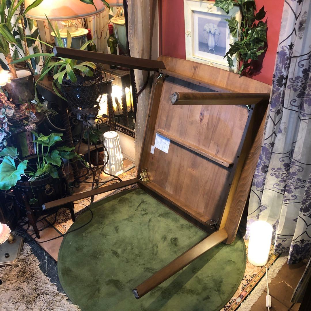 美品　ダークアルダー　ソリッド　テーパードレッグ　ダイニングテーブル