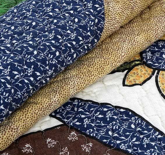 キルトベッドカバー3点セット綿マルチカバー キルティング AO