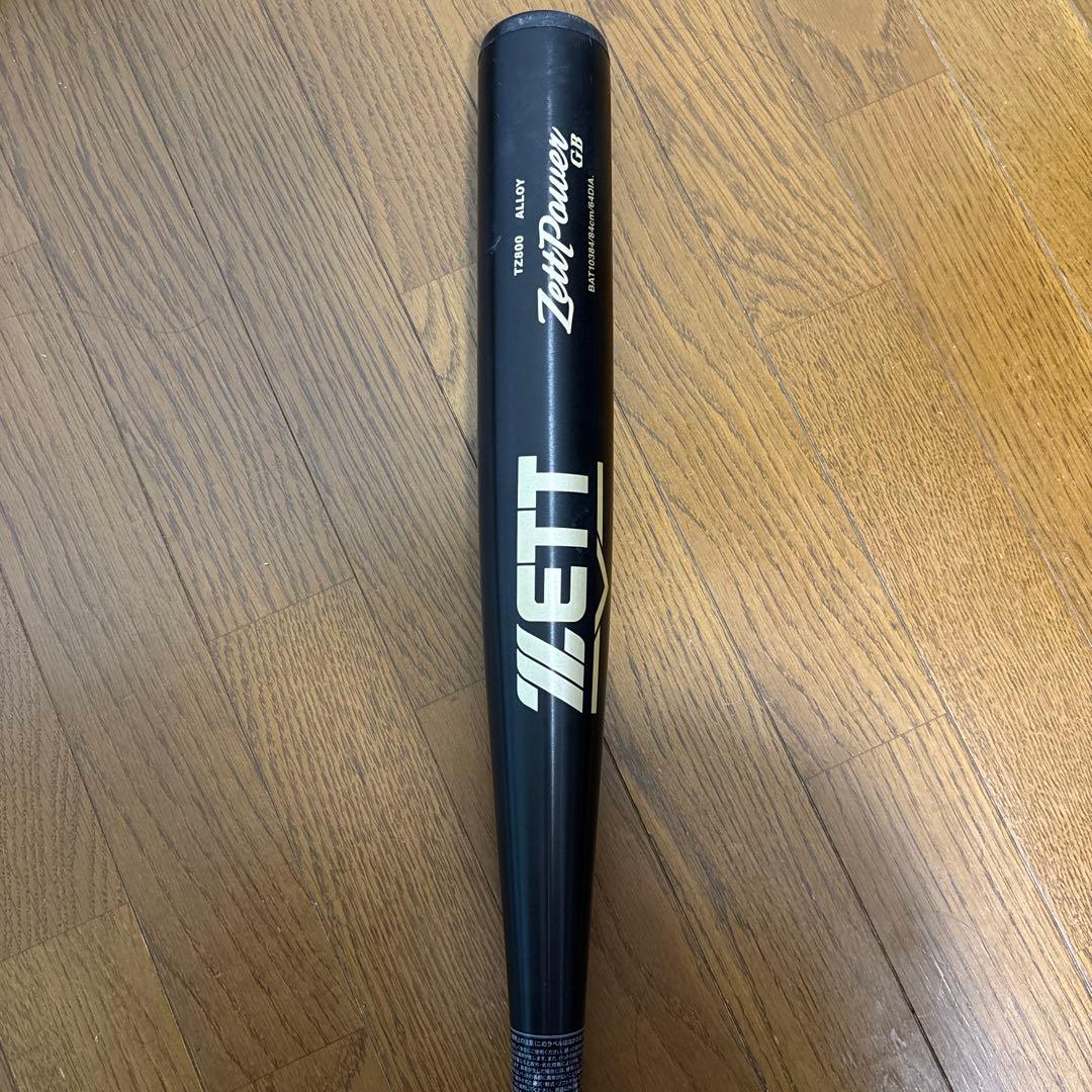 ZETT 硬式バット 黒色 赤グリップ 84cm