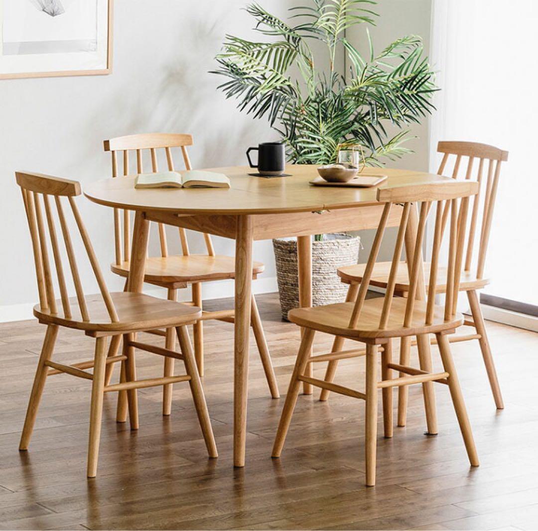 伸縮式円形ダイニングテーブル　90-120cm