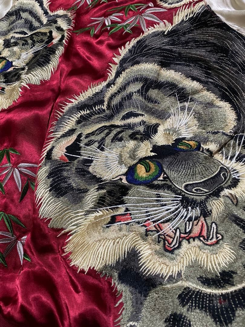 百花繚乱 美品 虎龍 日本限定 スカジャン サテン unisex vintage