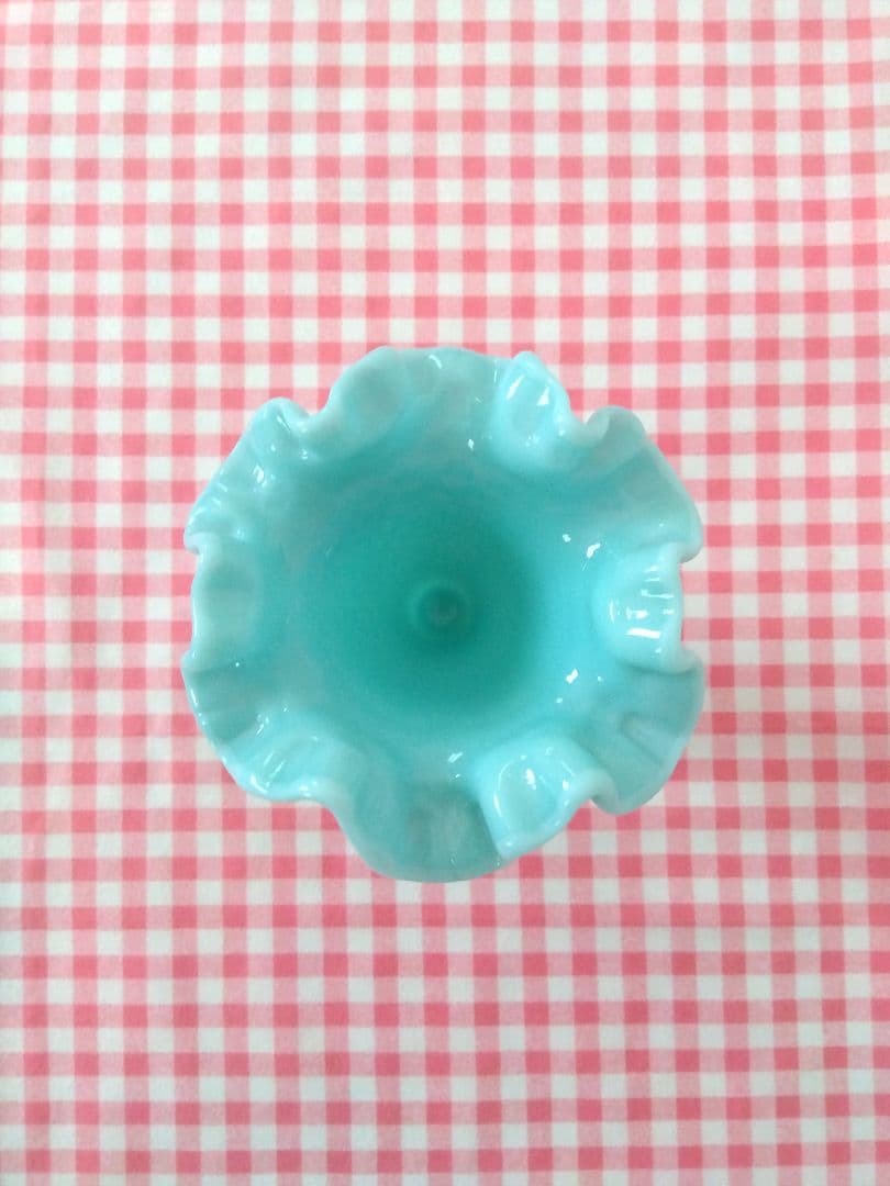 最終価格！美品 フェントン フラワーベース 花瓶　ブルー USA ヴィンテージ