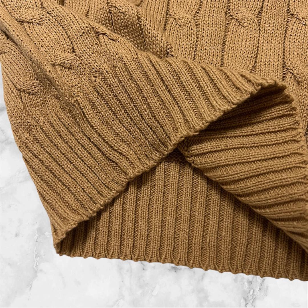 【新品未使用•タグ付き】ポロラルフローレン ケーブルニットセーター L キャメル