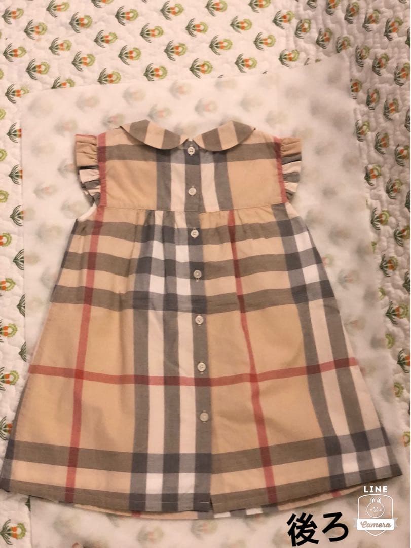 約2.8万美品本物バーバリーBurberry上質コットンチェック柄ワンピース