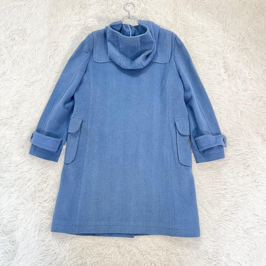 美品♡ヨークランド　ダッフルコート　ヘリンボーン　希少カラー　ブルー
