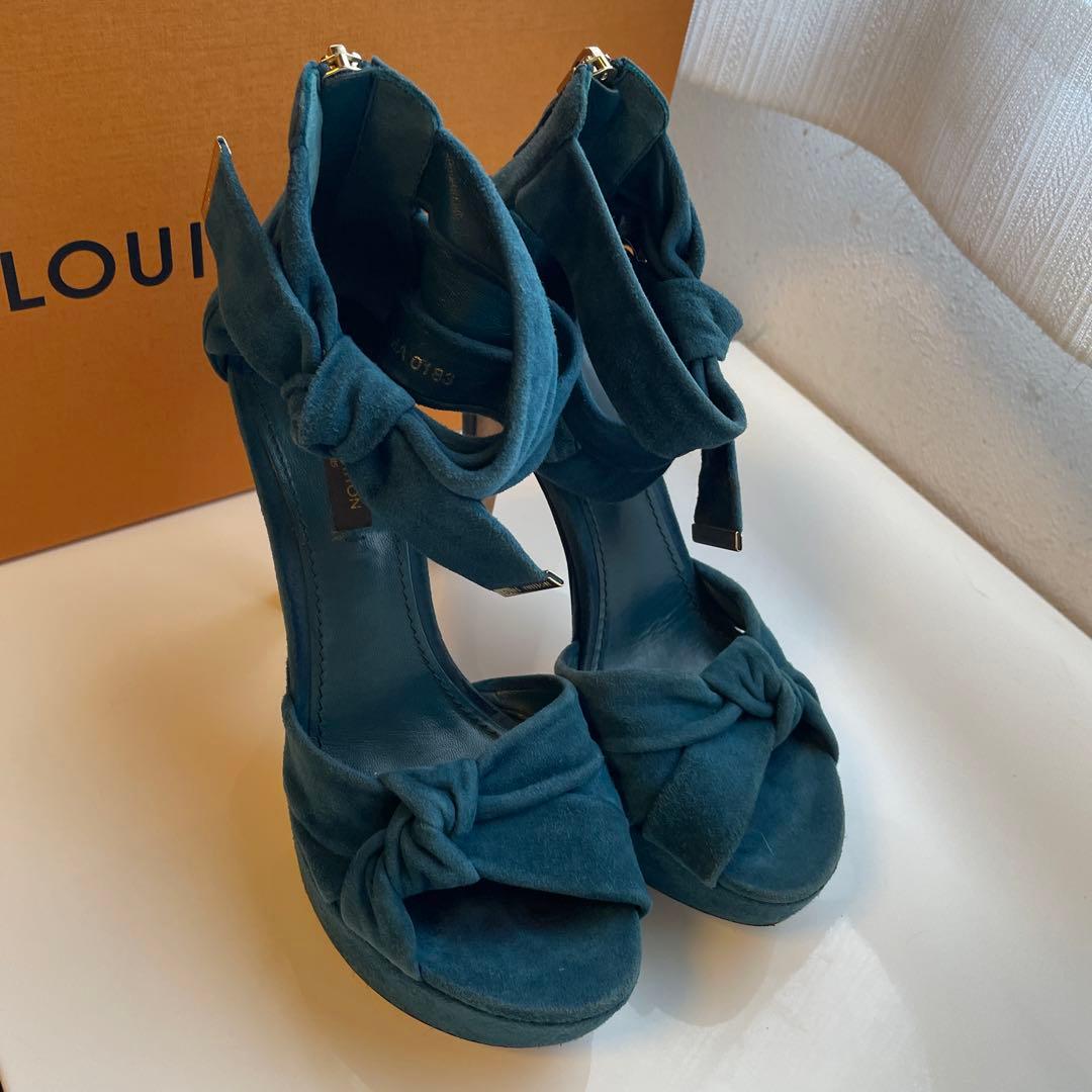 あっつーさま専用　ルイヴィトン　ヒール　ブルーグリーン