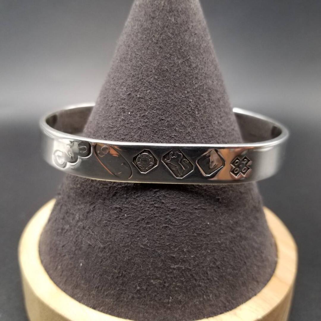 2000年 ミレニアム 英国 ヴィンテージ カフ ブレスレット 925 シルバー