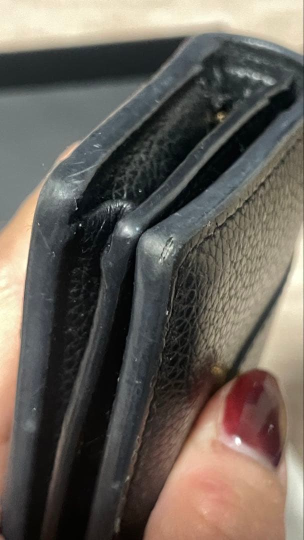 【鯖缶様】VERSACE ブラックレザー 二つ折り財布