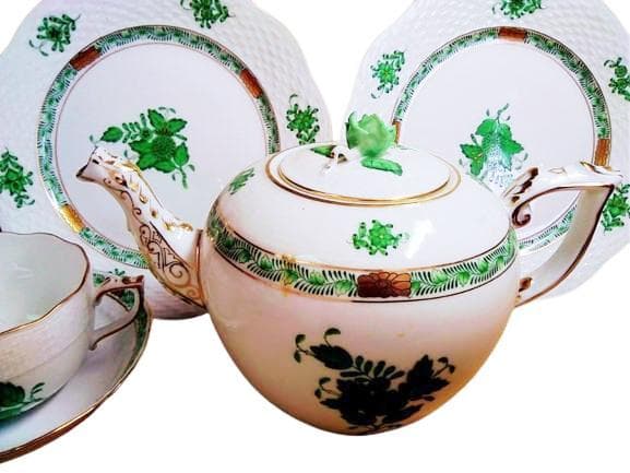 ✅【匿名配送・希少】ヘレンド アポニーグリーン ティーセット一式✅
