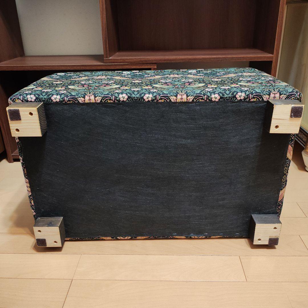 ベンチスツール ウィリアムモリス柄 アンティーク風 おしゃれ