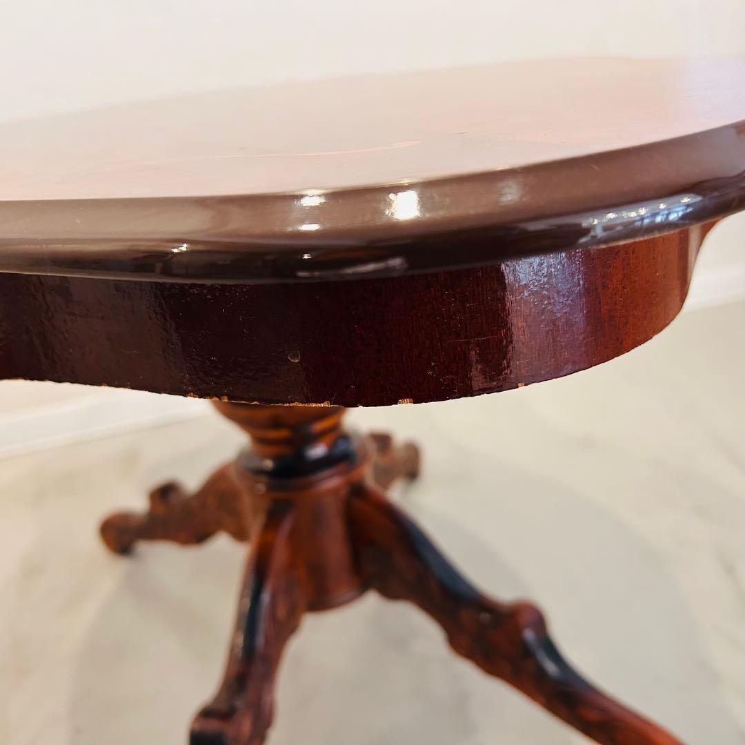 アンティーク家具 センターテーブル 彫刻 花柄 クラシック ヘリンボーン