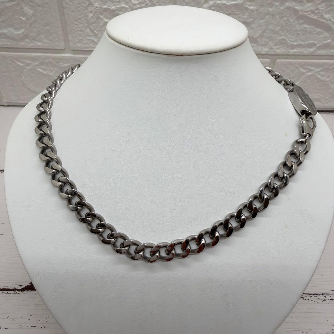 美品　ディーゼル　ネックレス　喜平　シルバー　ロゴプレート