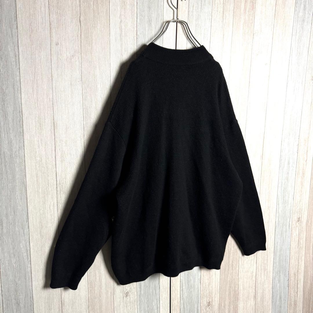 3556【超希少・ビッグサイズ8・美品】ラコステ 刺繍ロゴ ドライバーズニット