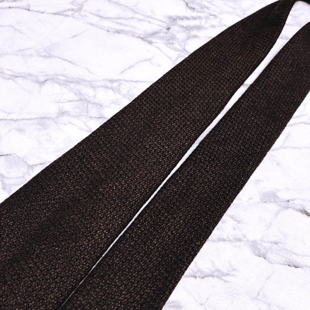 ✨未使用クラス✨キートン　ソリッド　極厚上質ウール素材　ブラウン　大人のネクタイ