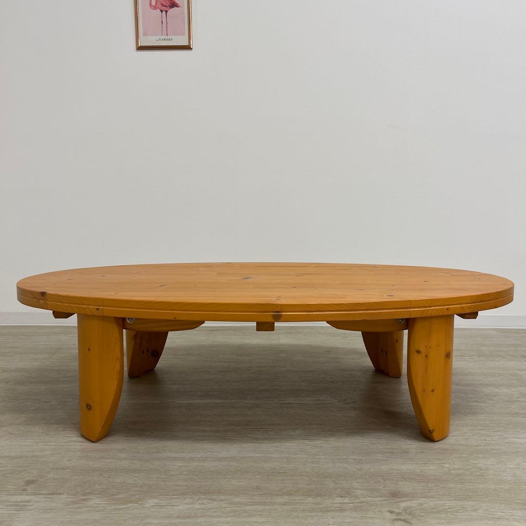 cochi*展示品★折脚座卓 折脚テーブル 折畳み式 うづくり パイン無垢