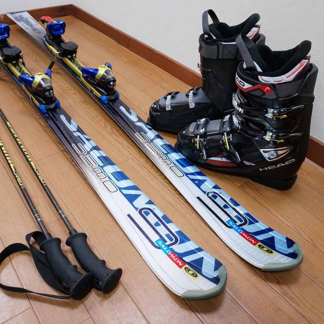 メンテ済 162cm 靴28～28.5cm SALOMONカービングスキーセット