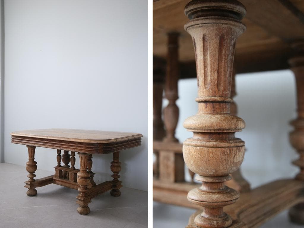 フランスアンティークアンリ2世様式コーヒーテーブル/ローテーブル机(90-98)