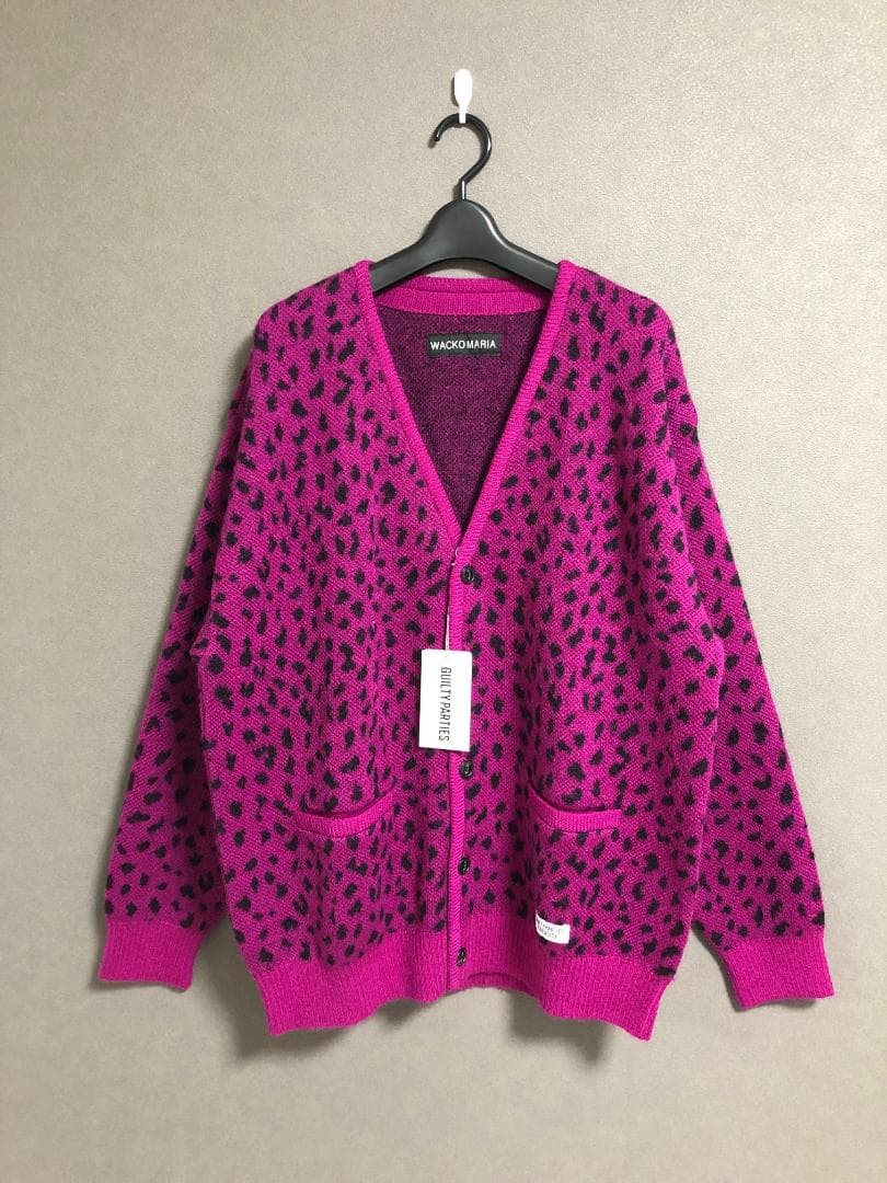 新品 WACKO MARIA 25SS レオパード モヘア ニット カーディガン