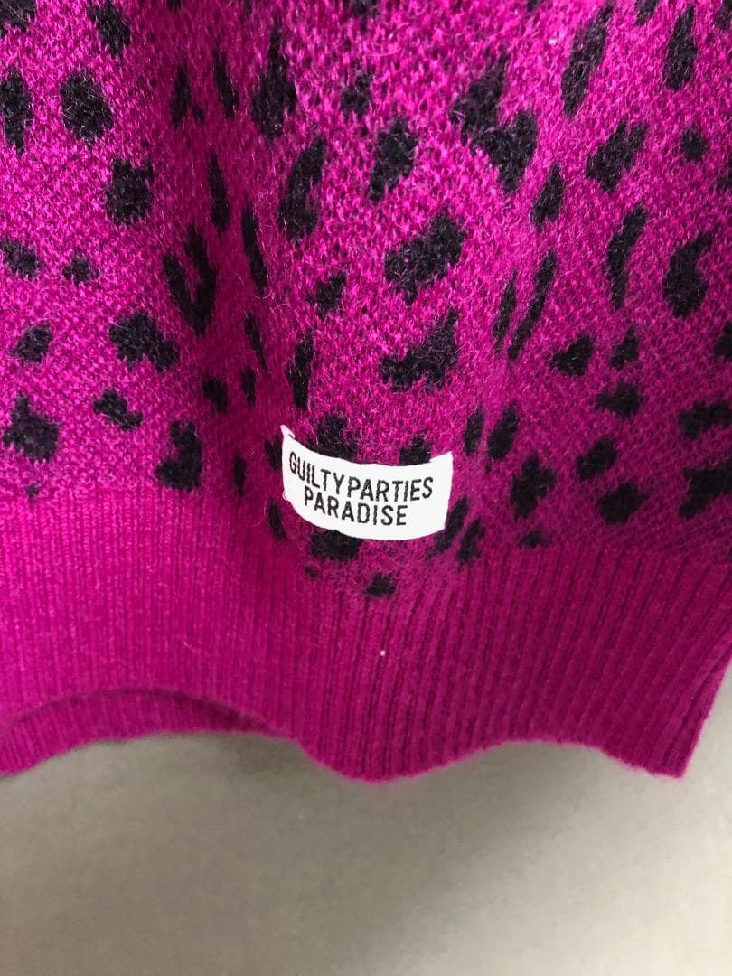 新品 WACKO MARIA 25SS レオパード モヘア ニット カーディガン