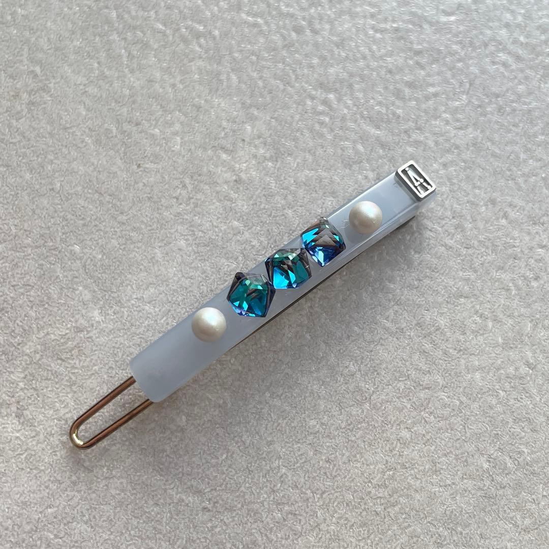 アレクサンドルドゥパリ パール クリスタル ボールピン ブルー