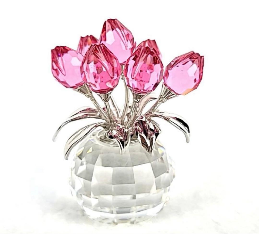 【美品】Swarovski フラワードリームチューリップ ローズ 626874
