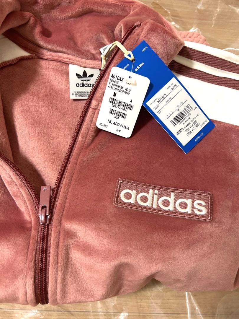 最終値下げ adidas ベロア　Mサイズ PRELOVEDCRIMSON