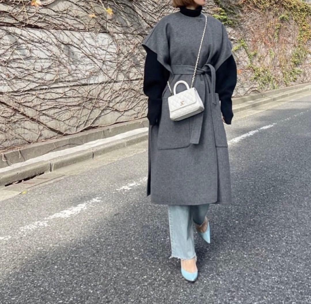 美品♡【Cygne】タートルニット コクーンスリーブ Rene ブラック 黒