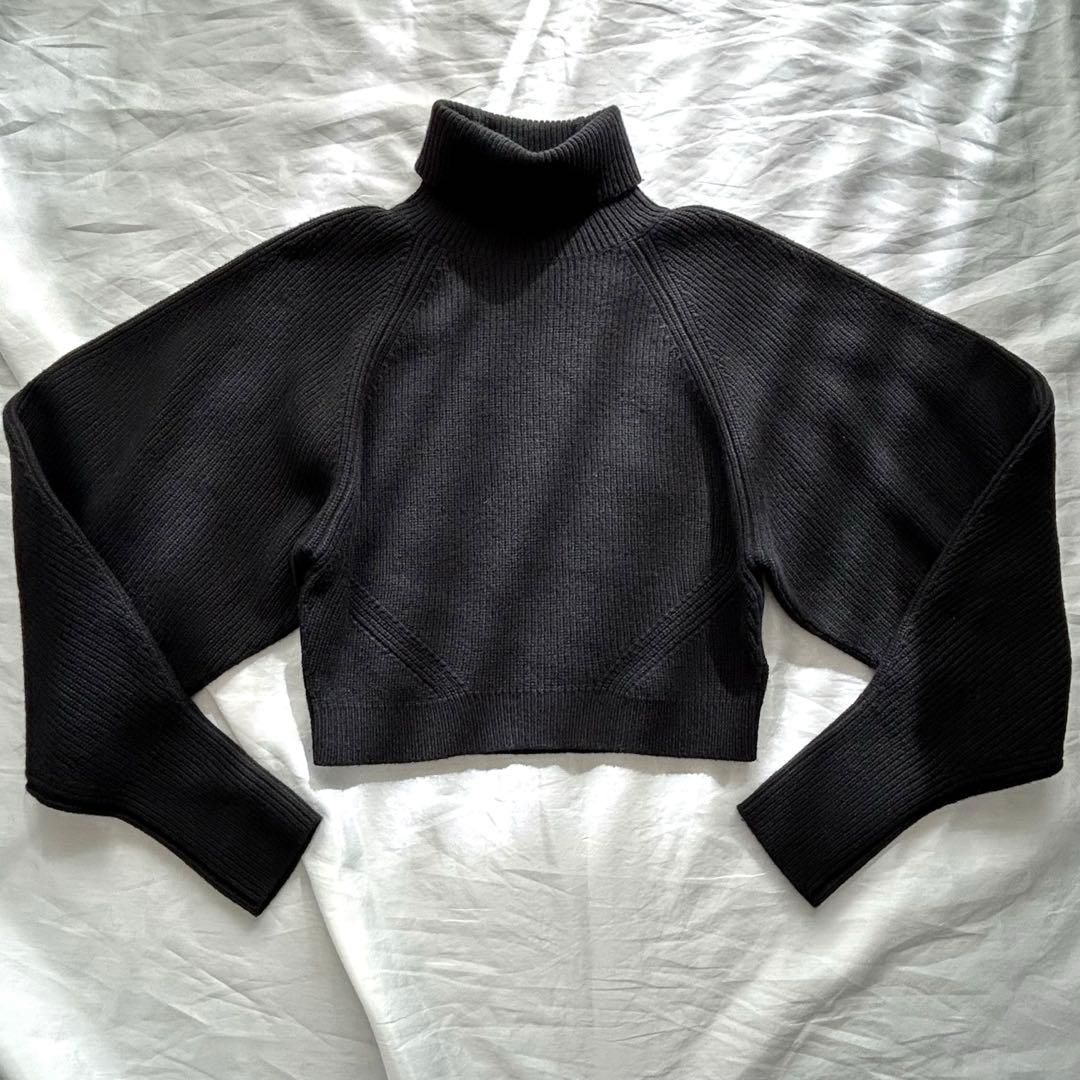 美品♡【Cygne】タートルニット コクーンスリーブ Rene ブラック 黒