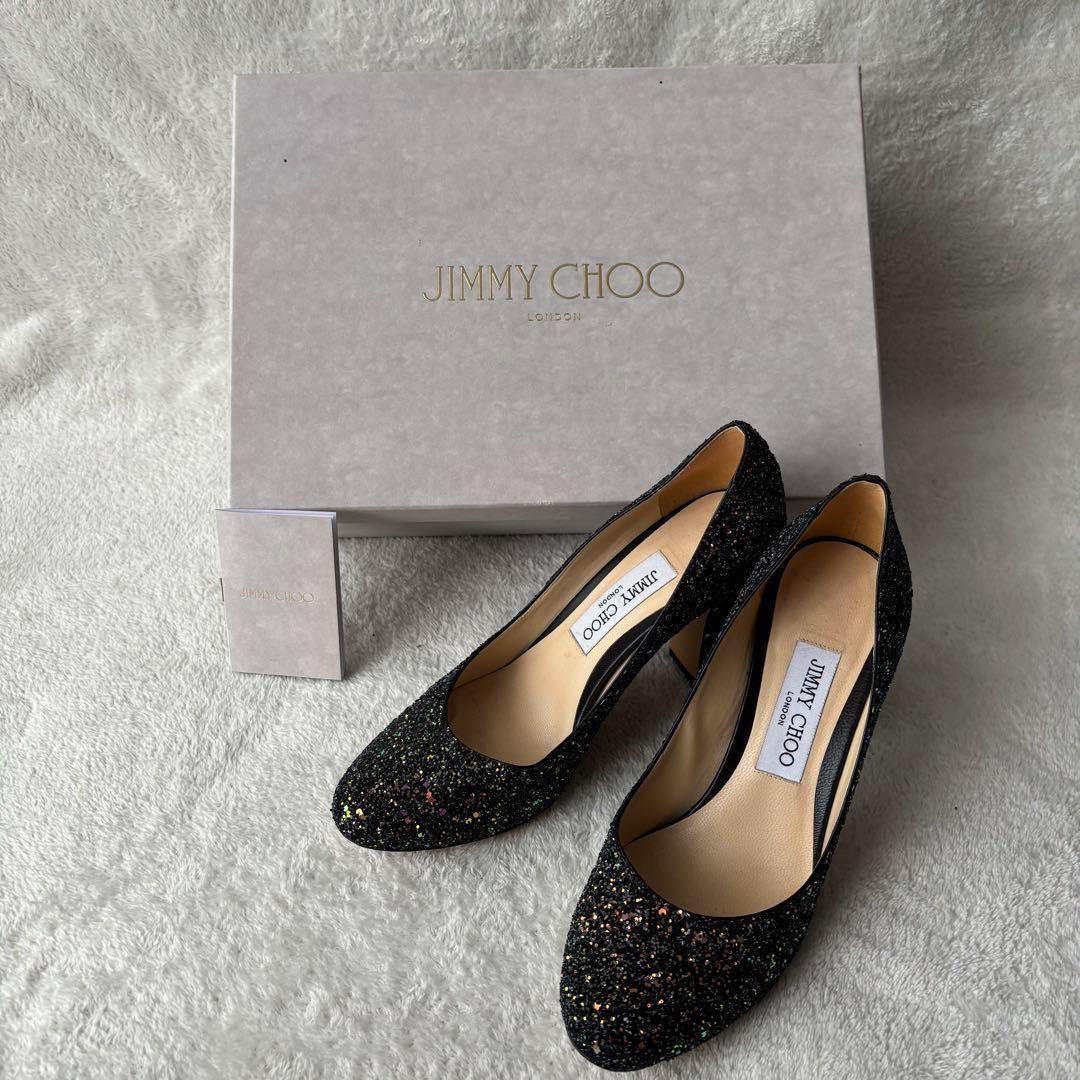 ✨極美品✨ JIMMY CHOO ジミーチュウ グリッター パンプス ブラック