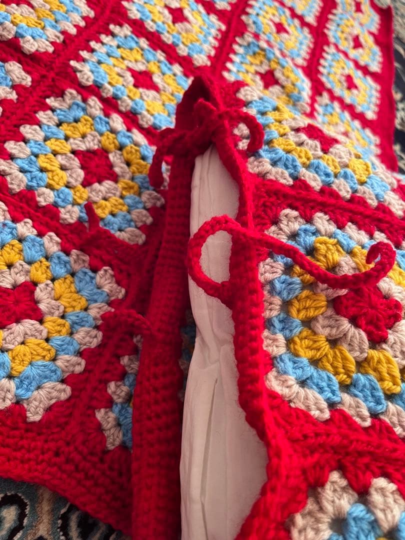 モチーフ編み♪カラフルグラニースクエアブランケット&クッションカバー
