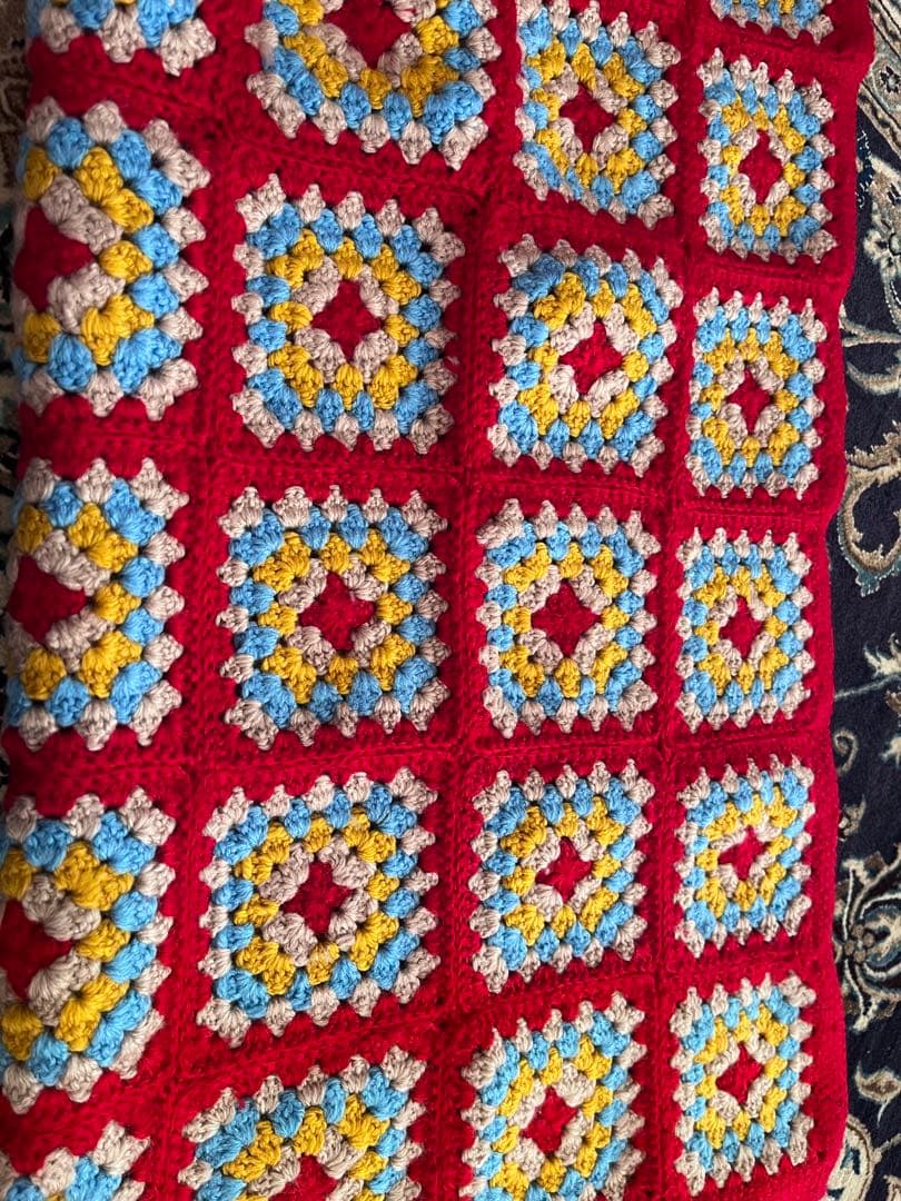 モチーフ編み♪カラフルグラニースクエアブランケット&クッションカバー