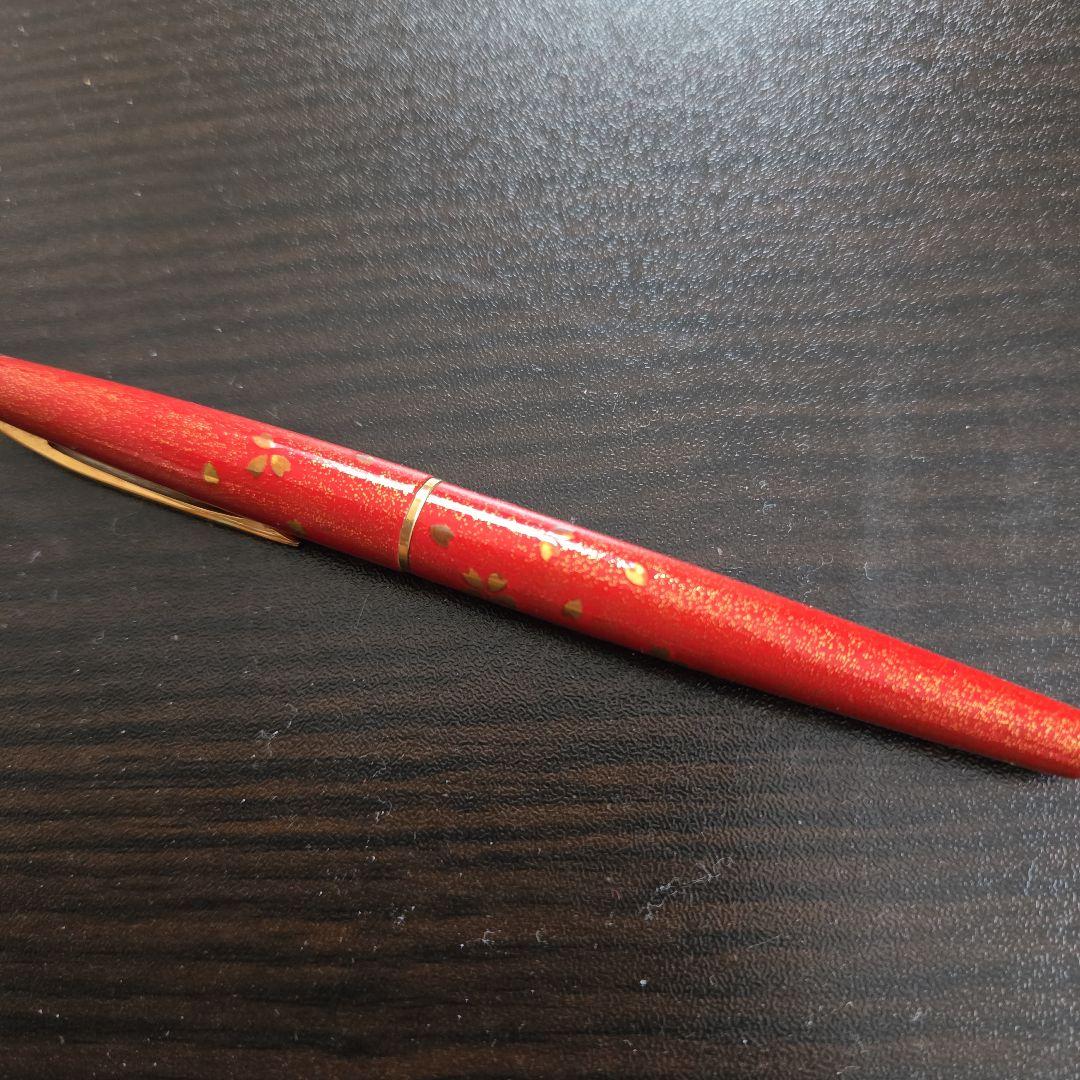ヴィンテージ万年筆　パイロット　蒔絵　桜吹雪　朱色