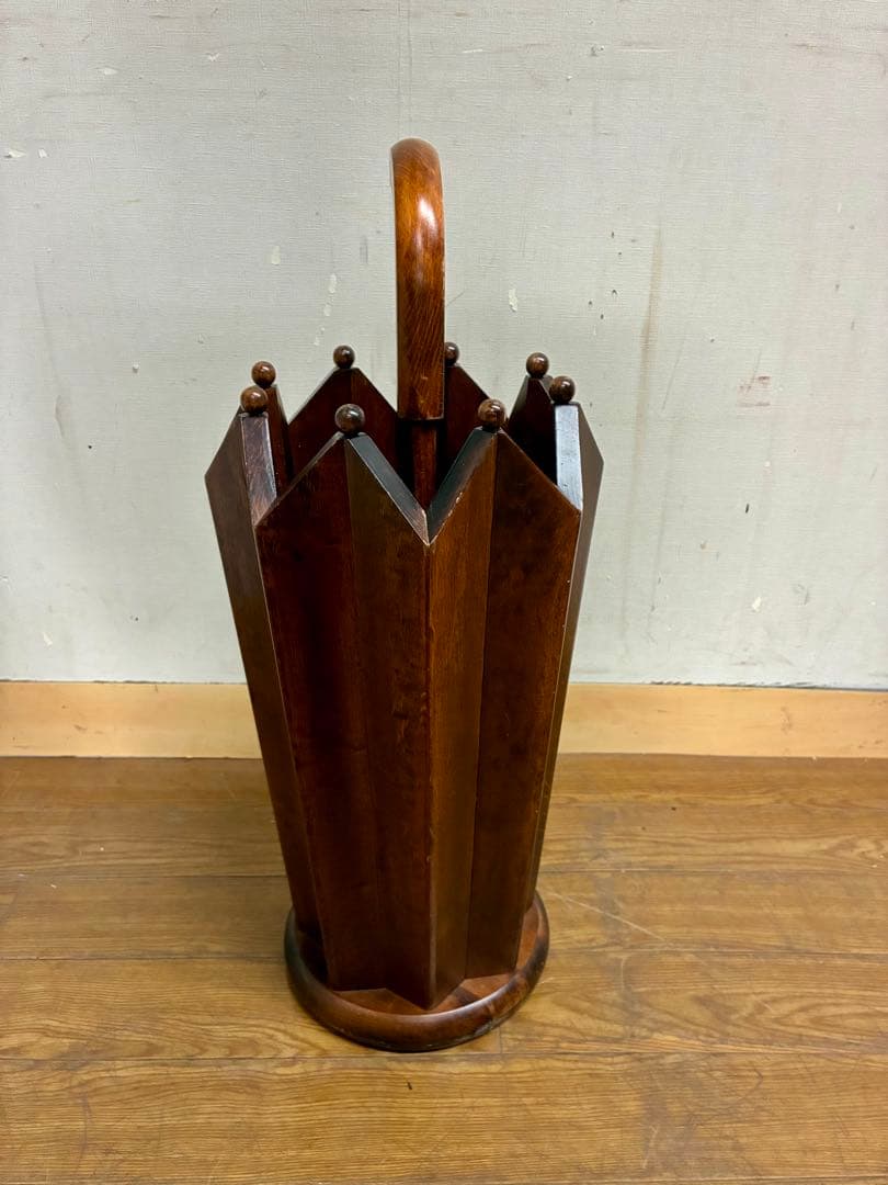 管392☆イタリア製☆ ガリンベルティ ☆木製☆アンブレラスタンド☆傘立て