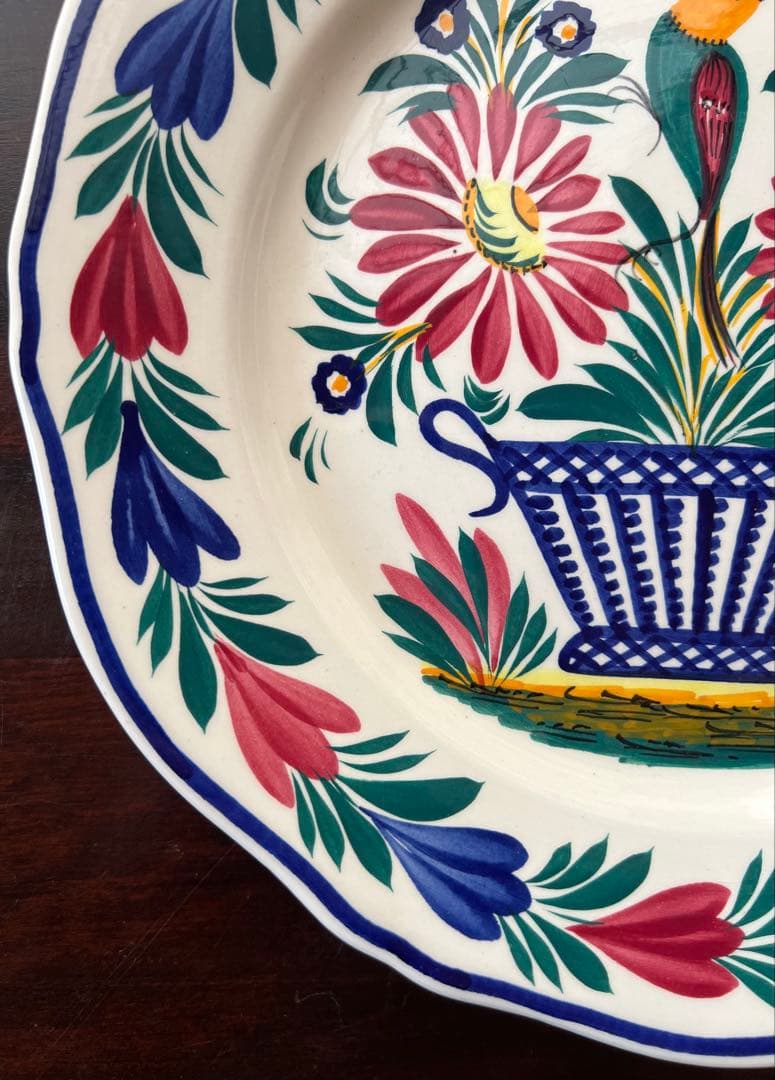 フランスHB Quimper 手描きプレート 1966年