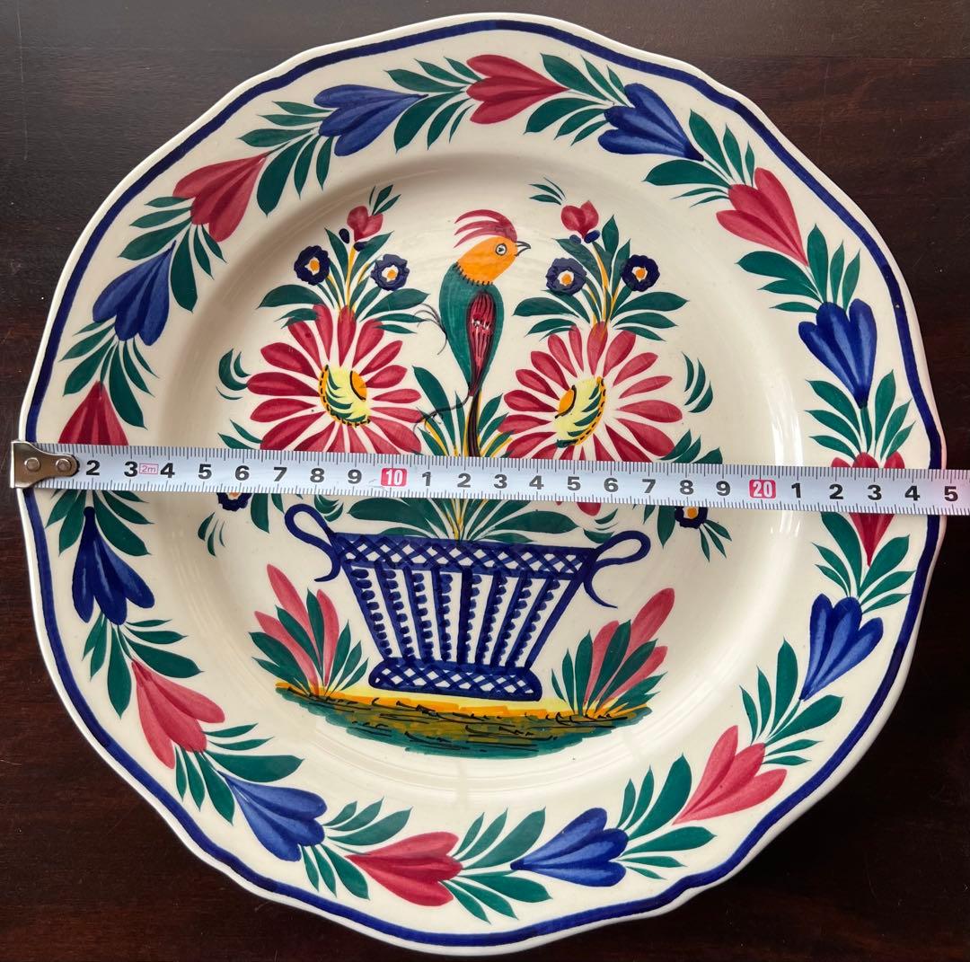 フランスHB Quimper 手描きプレート 1966年