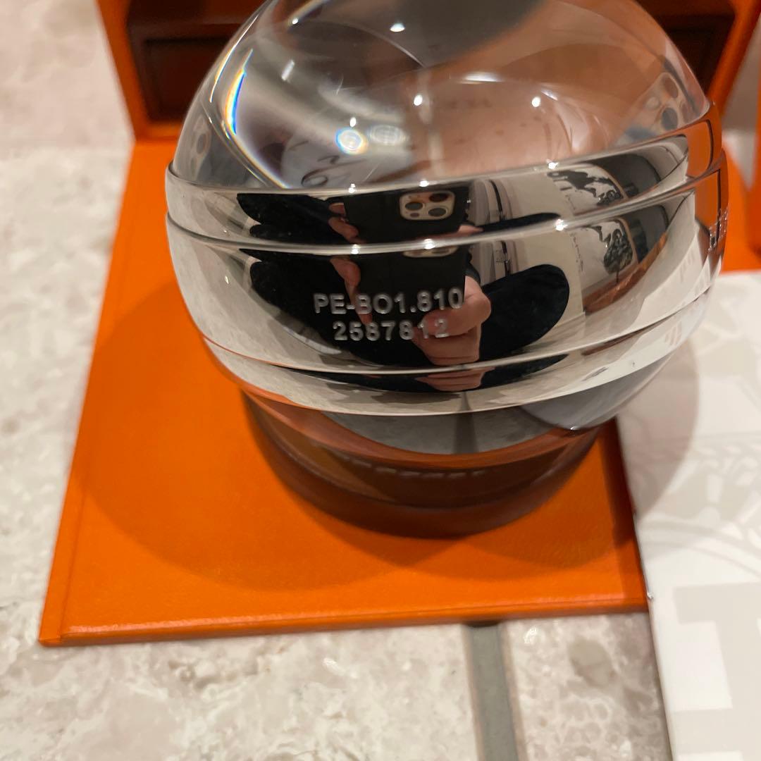 HERMES 置時計 シルバー メタル レザー　時計　手巻き