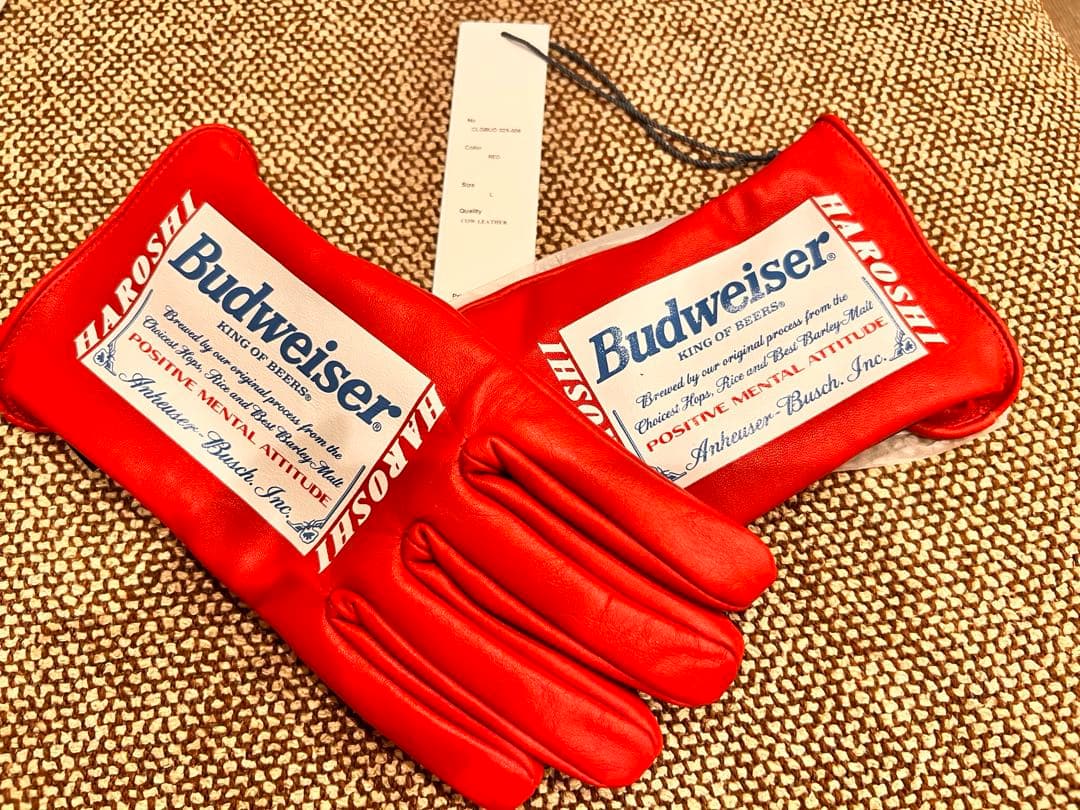 Challenger Haroshi Budweiser レザーグローブ Ｌ