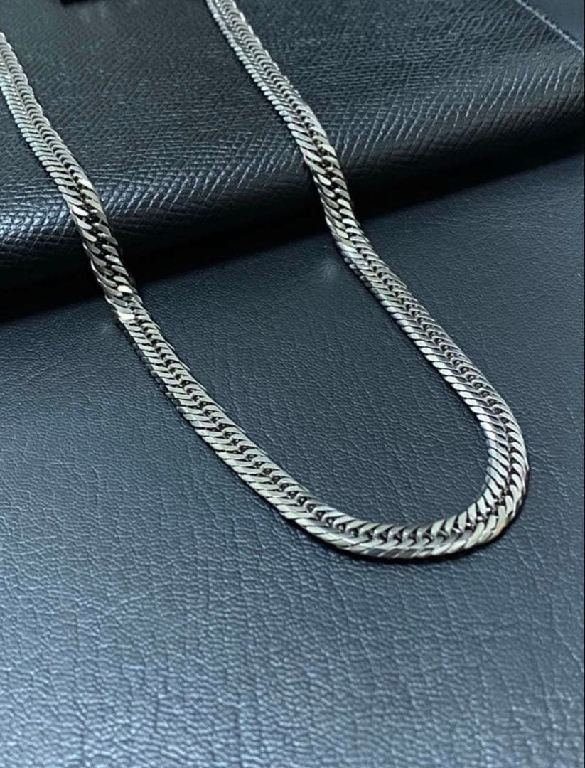 6面トリプルカット　喜平ネックレス　純チタン