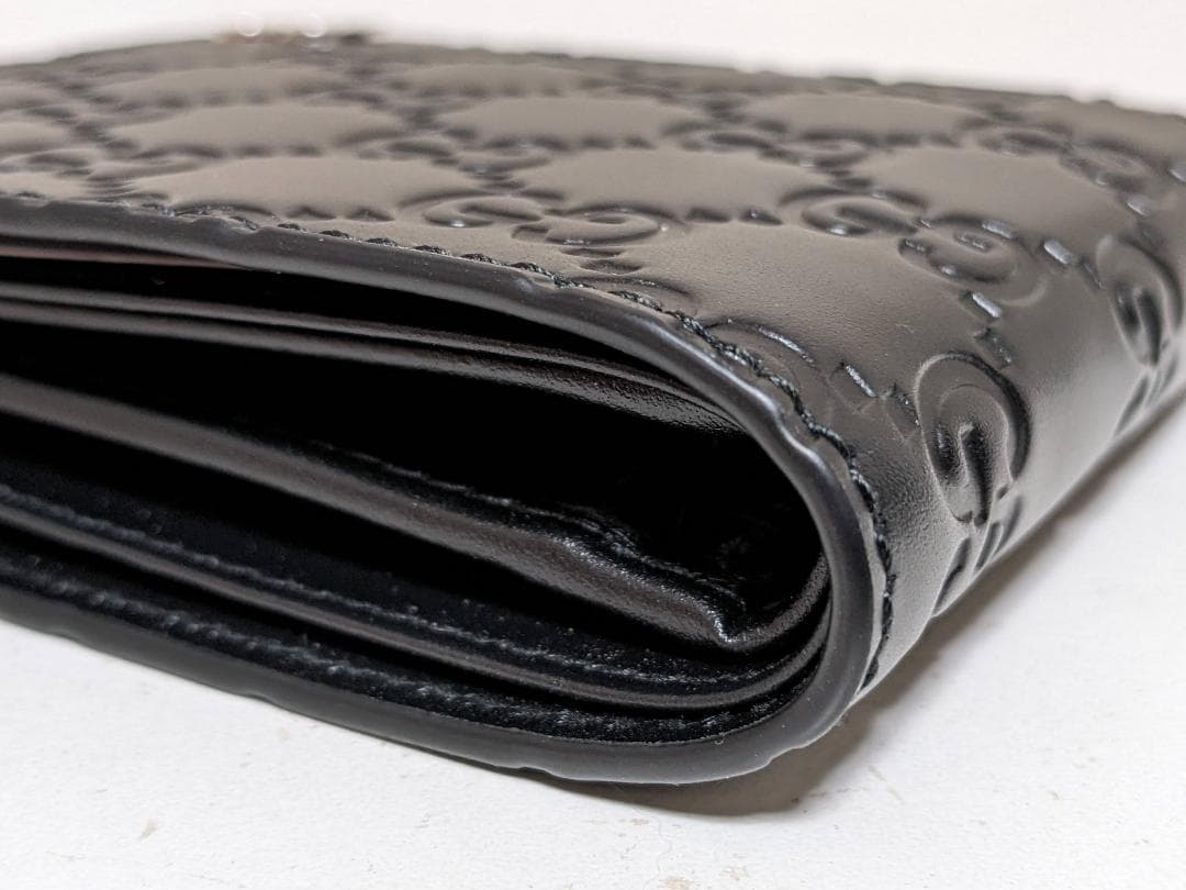 未使用品 グッチ グッチシマ ダブルG 473922 小銭入れ付き 二つ折り財布