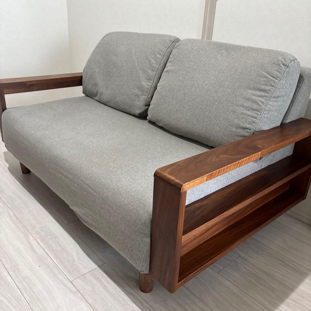 2人掛けソファ Nicole 木製フレーム カバー二種