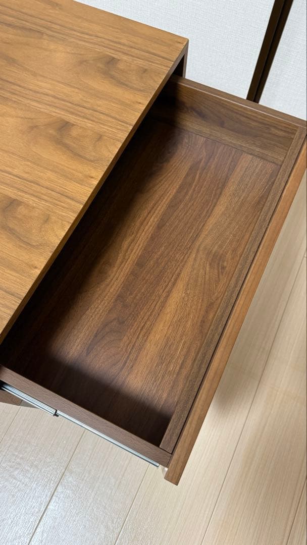 【美品】ウォルナット　ローテーブル　昇降式　鉄脚　LOWYA　ロウヤ