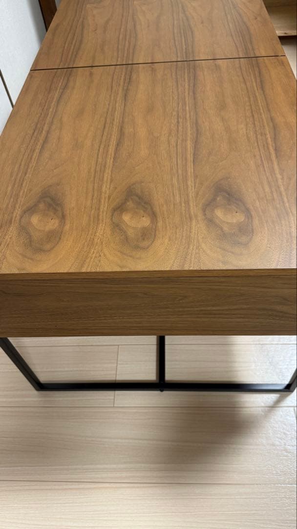 【美品】ウォルナット　ローテーブル　昇降式　鉄脚　LOWYA　ロウヤ